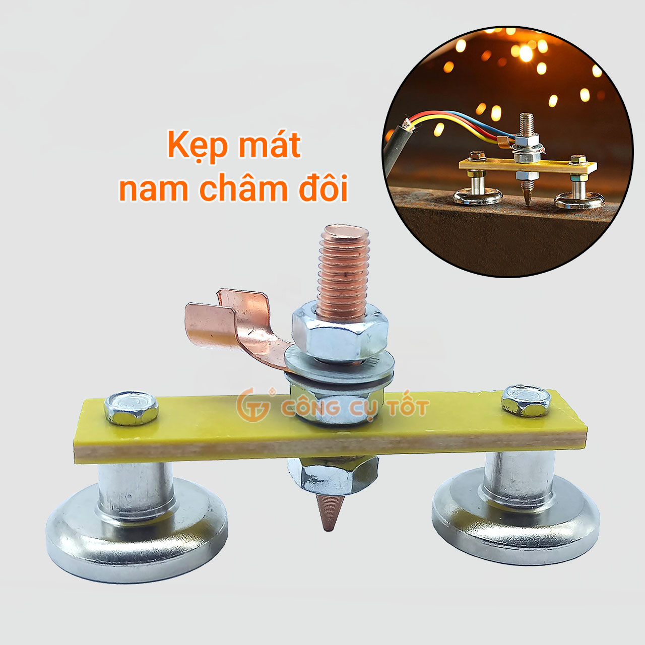 Kẹp mát máy hàn - kẹp mát nam châm lực hút mạnh