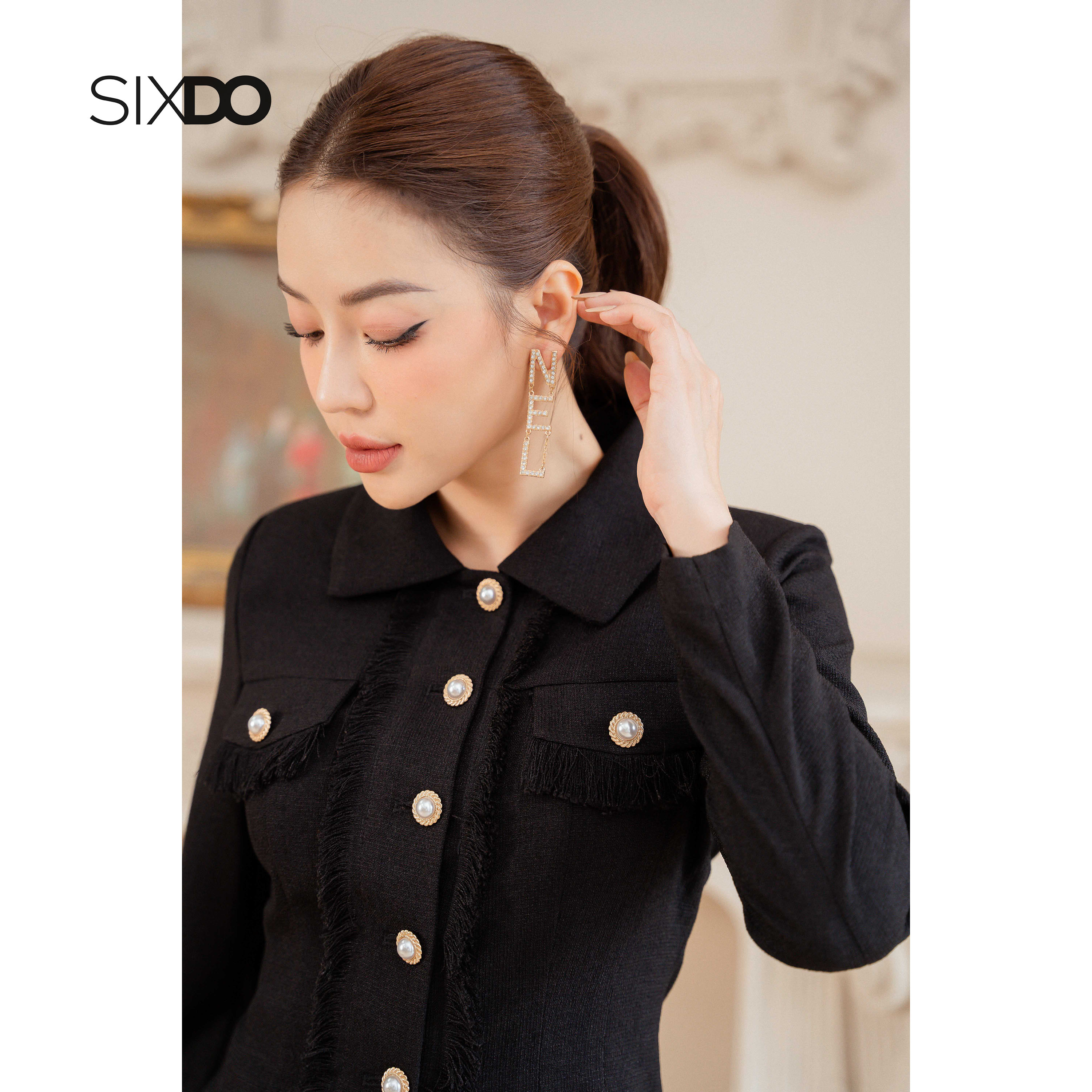Áo vest dạ tweed SIXDO (Tweed Vest With Pockets)