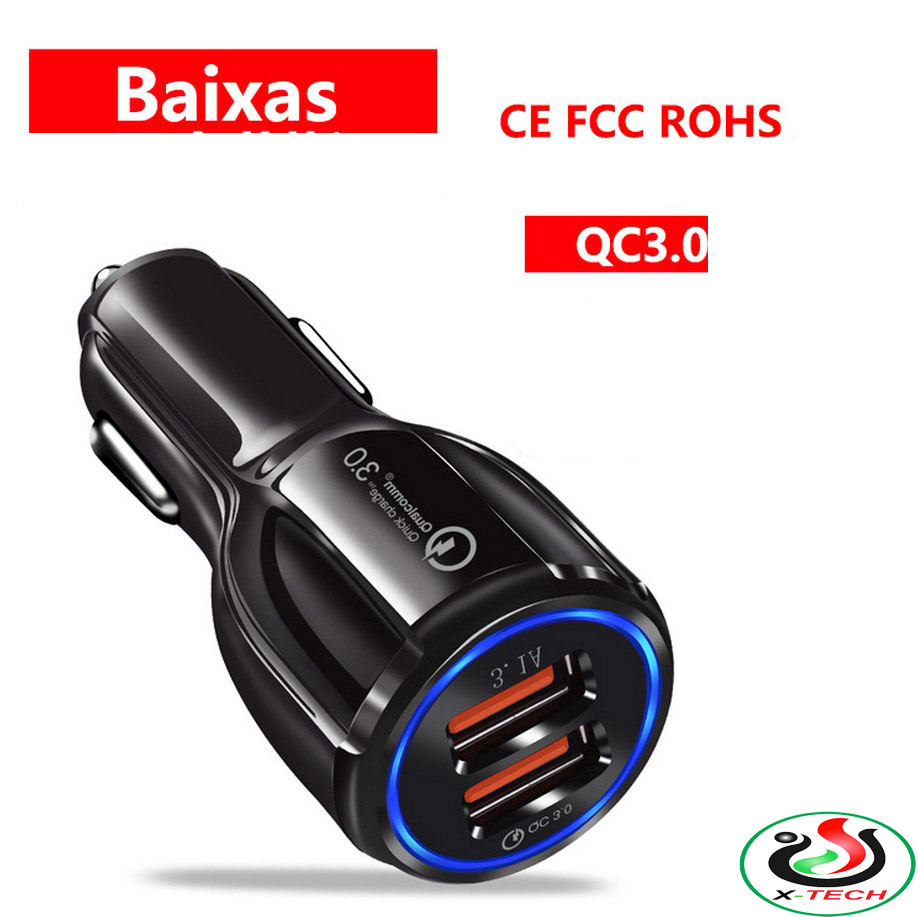 [HCM]Tẩu Sạc Nhanh Xe Hơi 12V Xe Tải 24V 2 cổng USB 3.1A/15W Cốc Sạc Nhanh QC3.0 Quick Chagre 3.0 Xe Hơi BKS-2U