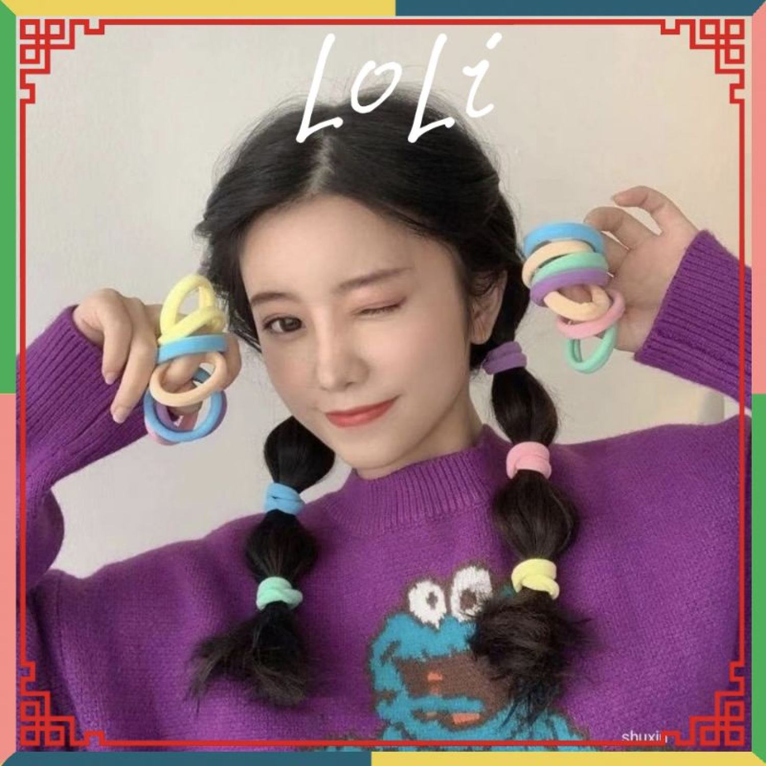 Dây cột tóc siêu mềm màu pastel xinh xắn Ulzzang - loli