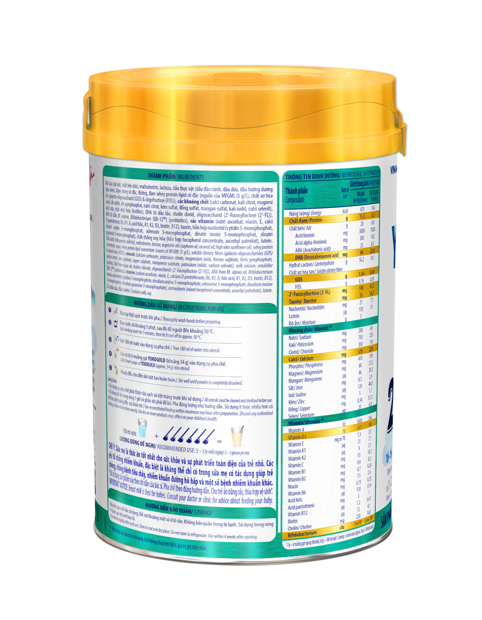 Combo 4 Cans Yokogold Powdered Milk 2 Cans 850g.