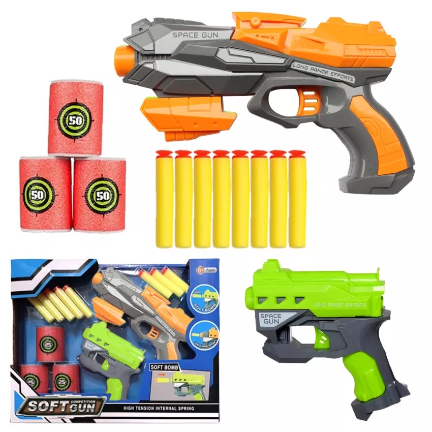 ĐỒ CHƠI VẬN ĐỘNG BLASTER SÚNG BẮN ĐẠN XỐP MỀM KÉO CƠ NHỰA ABS DẠNG NERF AN TOÀN VẬN ĐỘNG NGOÀI TRỜI