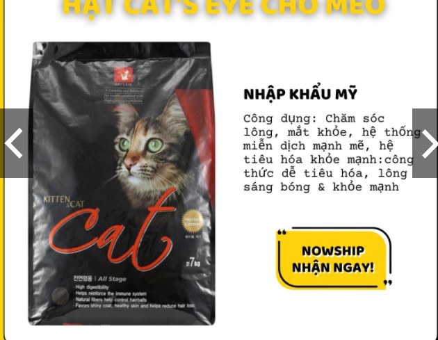 Hạt khô Cat's eye cho mèo 1kg