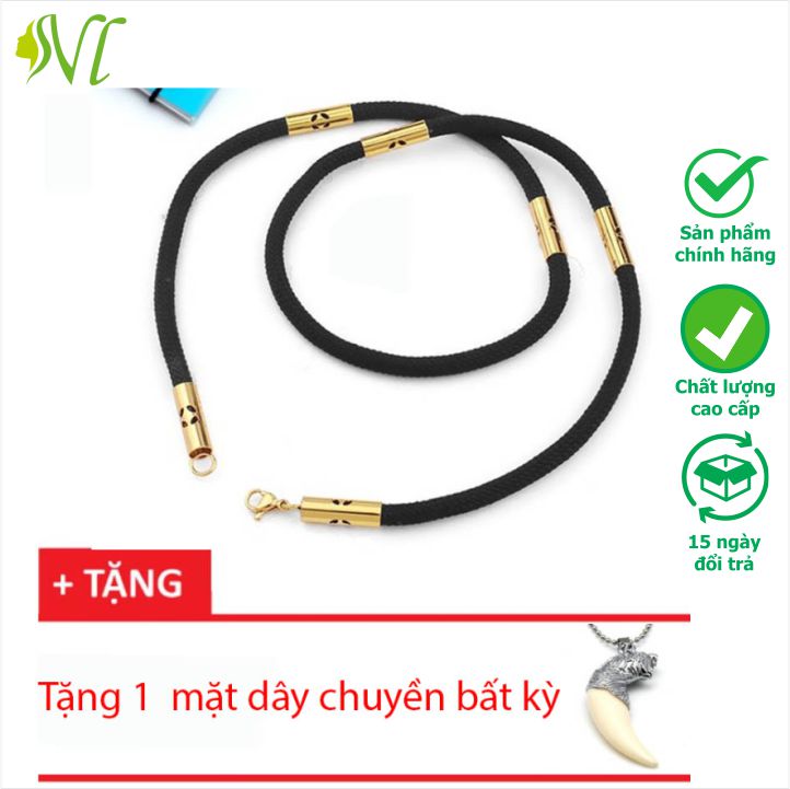 Dây chuyền nam dù thái lan đen đầu kim tiền mạ vàng 24k không gỉ không dị ứng Người Đẹp Vì Lụa