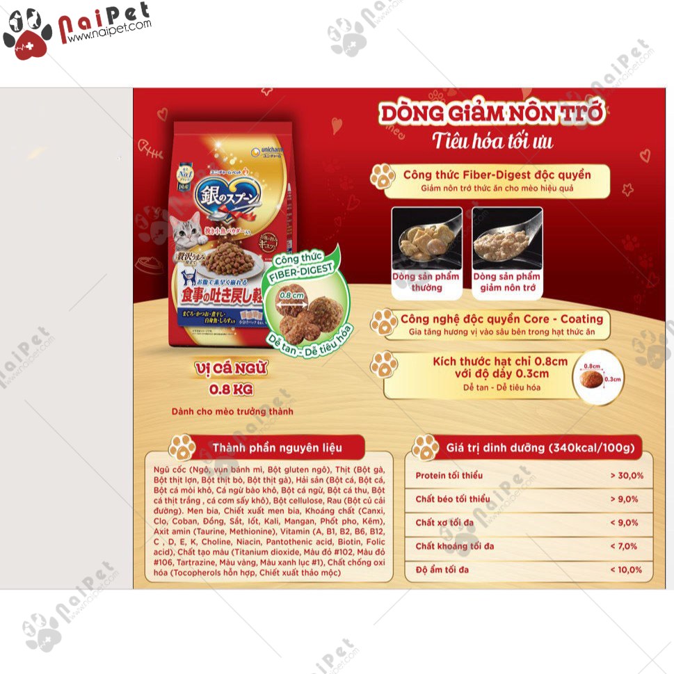 Thức Ăn Hạt Cho Mèo Mọi Lứa Tuổi Silver Spoon Hạt Nhật 1kg