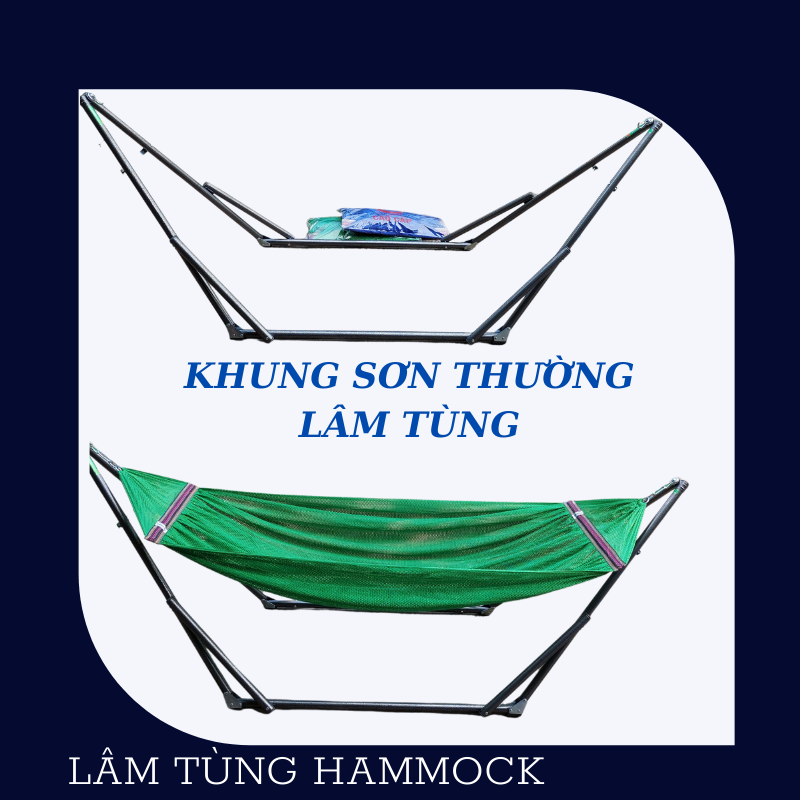 Combo Khung võng xếp sơn tĩnh điện ống phi 32 (bao gồm 01 khung + 01 lưới võng)