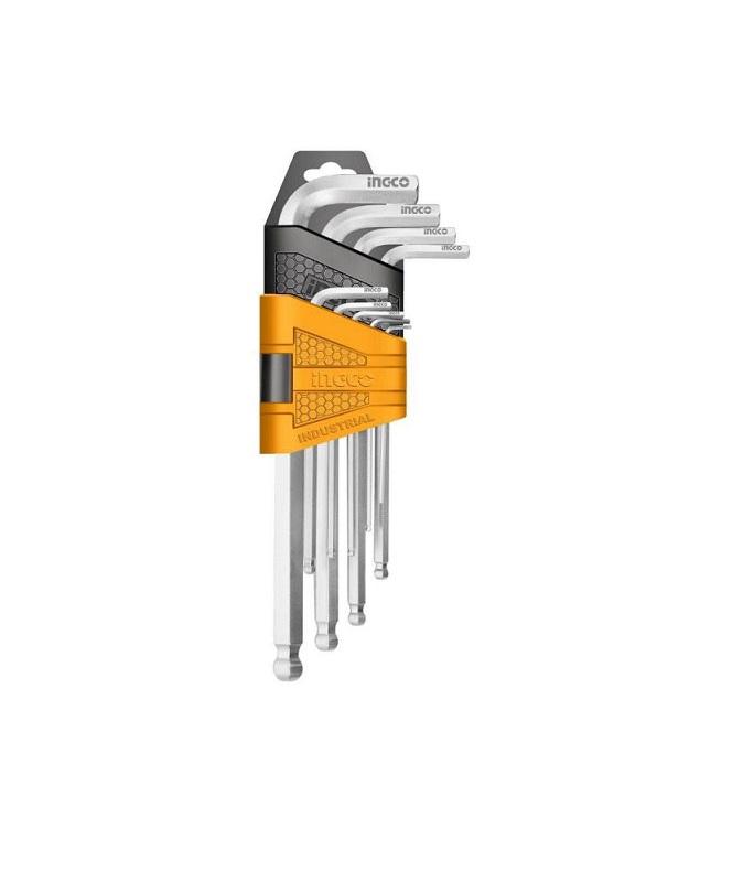 Bộ 9 chìa lục giác đầu tròn Ingco HHK12091
