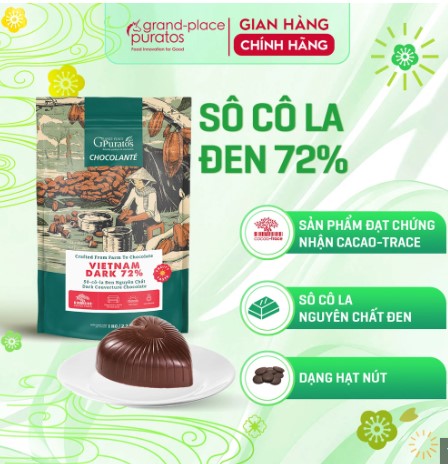 Socola Puratos hạt nút đen 200g