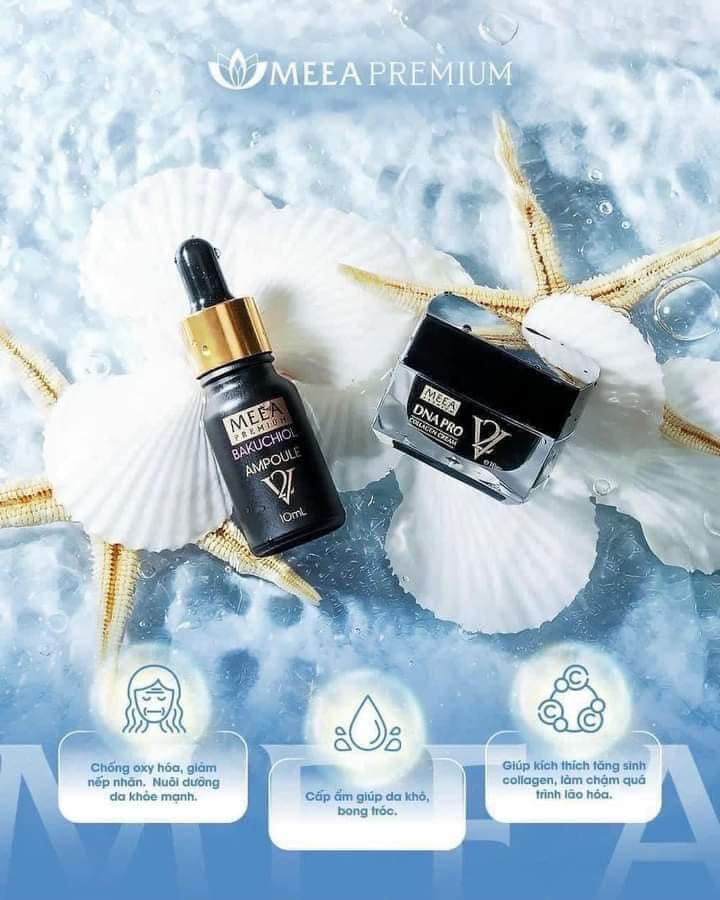 Combo Tinh Chất BAKUCHIOL AMPOULE - Kem Face DNA PRO COLLAGEN MEEA
