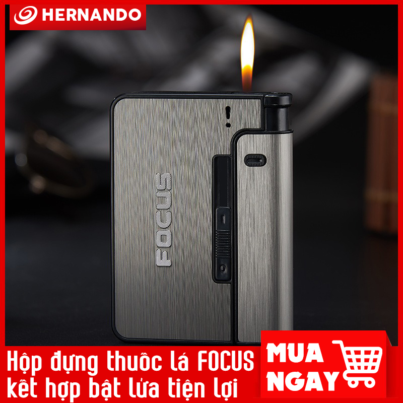 Hộp đựng Focus kèm Bật lửa bỏ túi tiện lợi đa năng, chống ướt, mang lại sự thoải mái, tiện nghi, phong cách (màu đen)