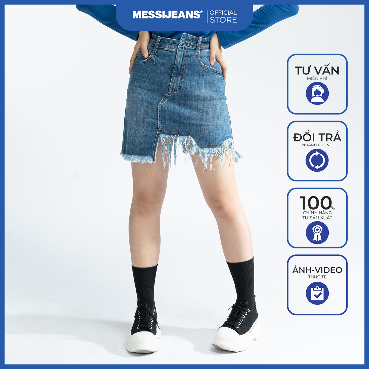 Chân Váy Jean Nữ MESSI SJW-738-18