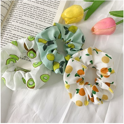 Cột Tóc Scrunchies Hoa Quả Đáng Yêu