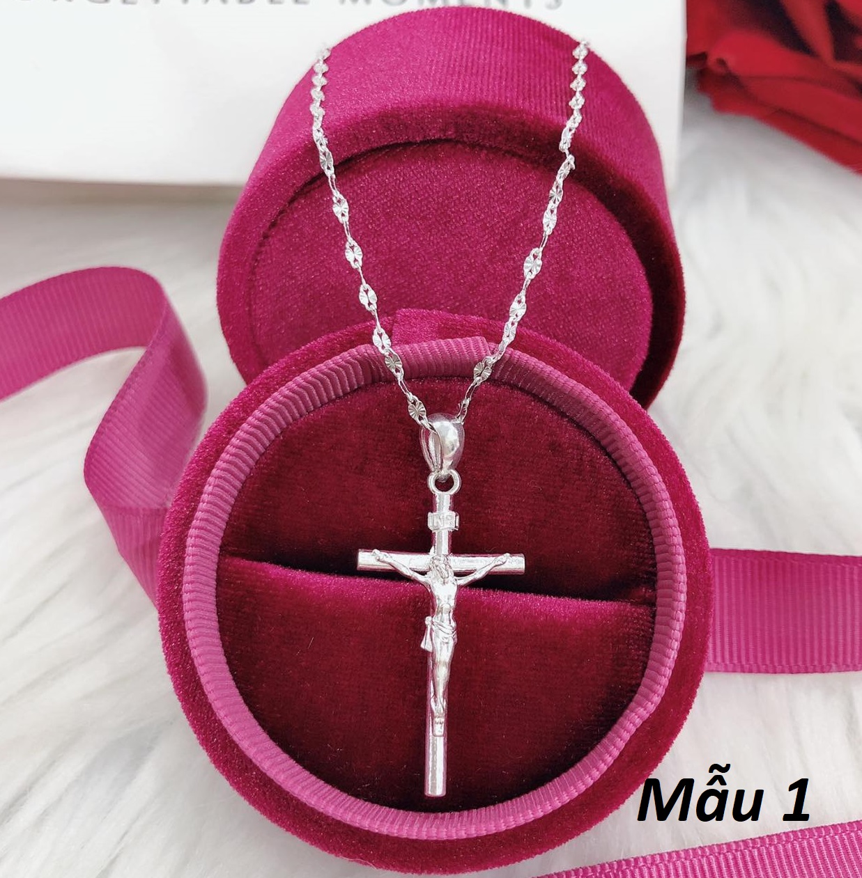 Dây chuyền bạc mặt thánh giá MS128