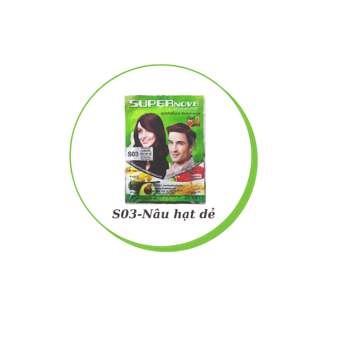 [Hộp 12 gói] Gội nhuộm thảo dược Super Nova 30ml/gói_ Thái Lan