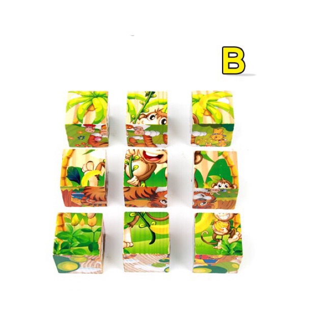 Đồ Chơi Bộ Xếp Hình Gỗ 3D Thông Minh Cho Bé