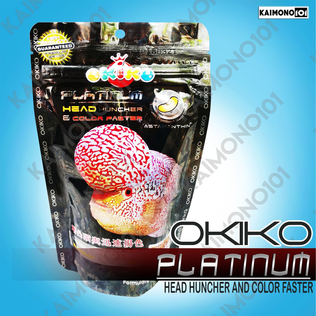 Platinum okiko - thức ăn lên đầu màu châu cho cá la hán 100g - hàng công ty