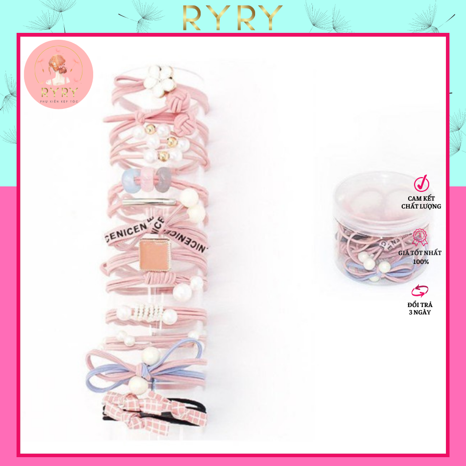 Set 12 Dây Cột Tóc xinh xắn dành cho nữ