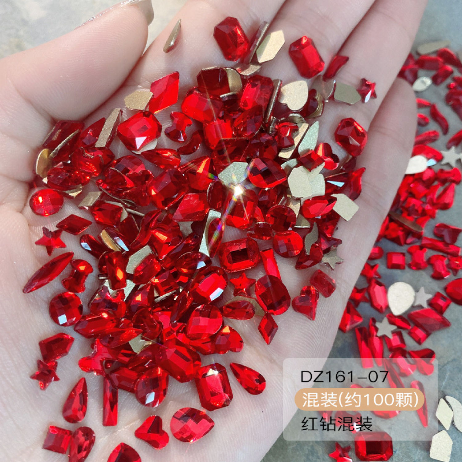 Đá pha lê chân bằng, phụ kiện đính móng nail sét 50 viên