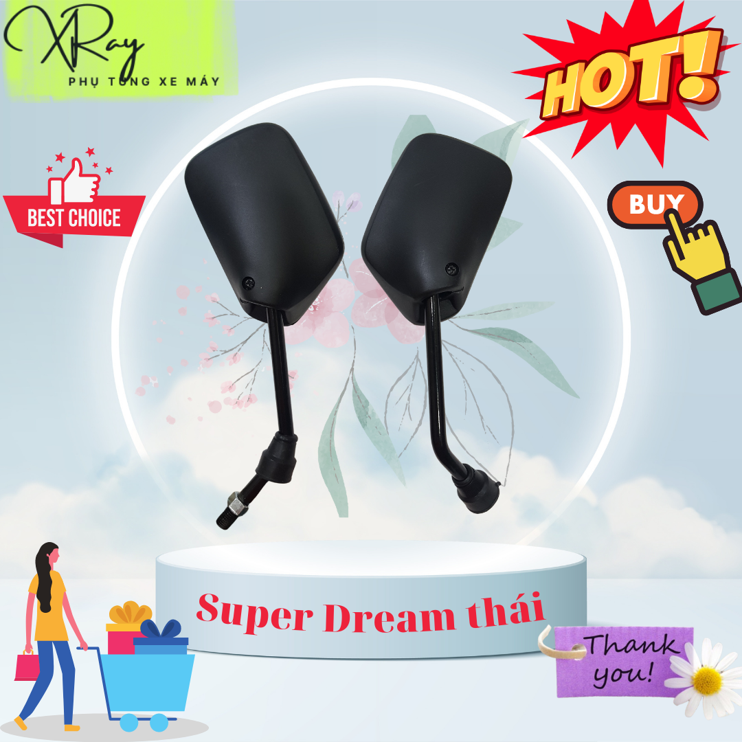 Gương xe máy Super dream thái( Giá 1 đôi)