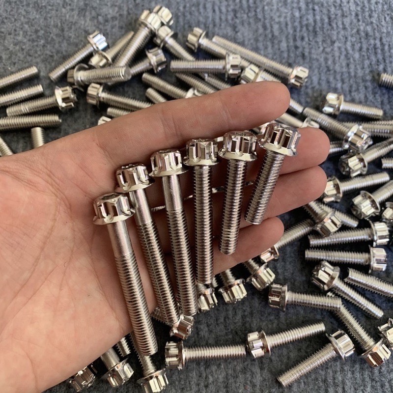 Ốc inox 304 salaya đầu trụ 8li 8li25 8li30 8li40 8li5 8li60, bắt nhiều vị trí khác trên xe