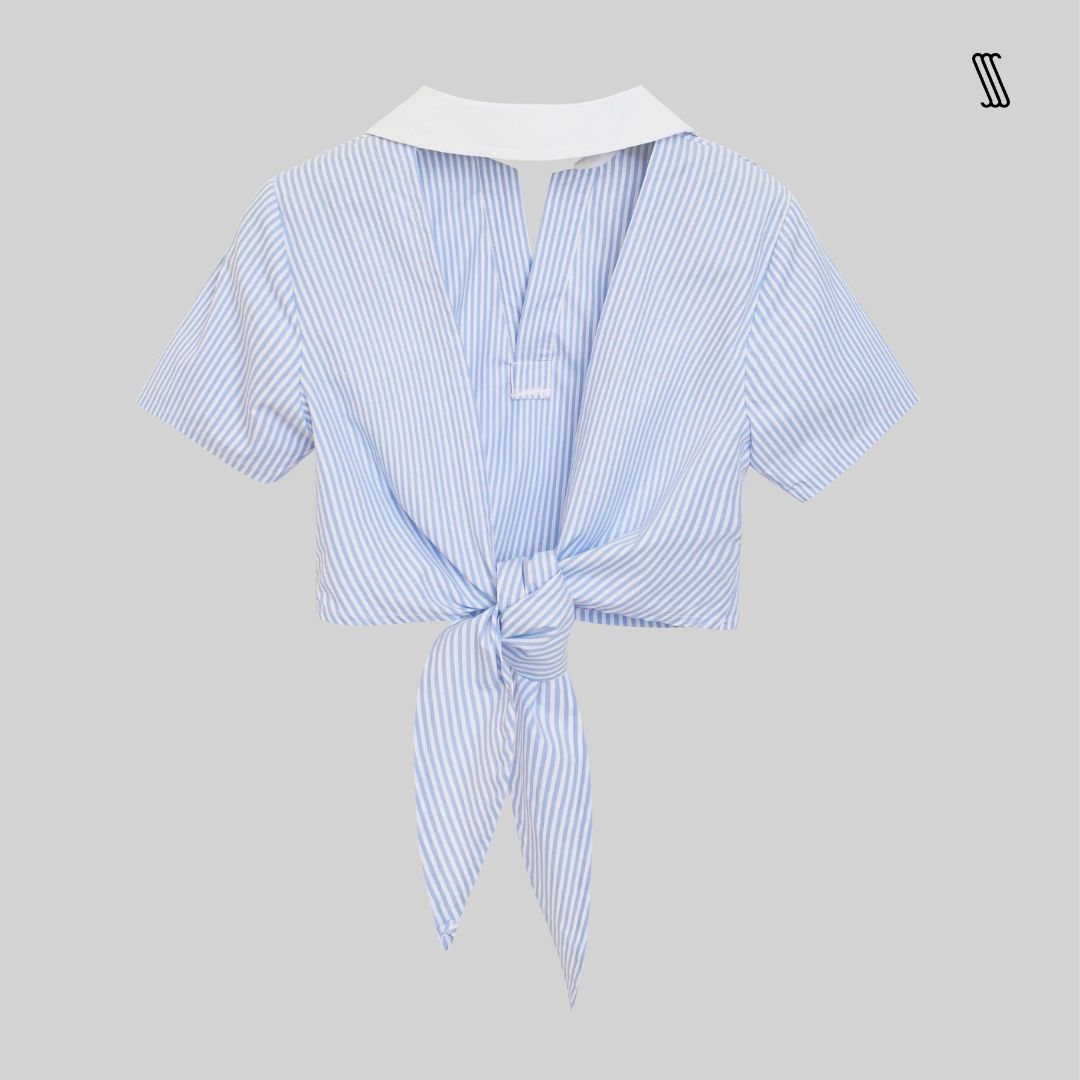 Áo sơ mi nữ SSSTUTTER hở lưng cột nơ có cổ SUMMER SET SHIRT 22
