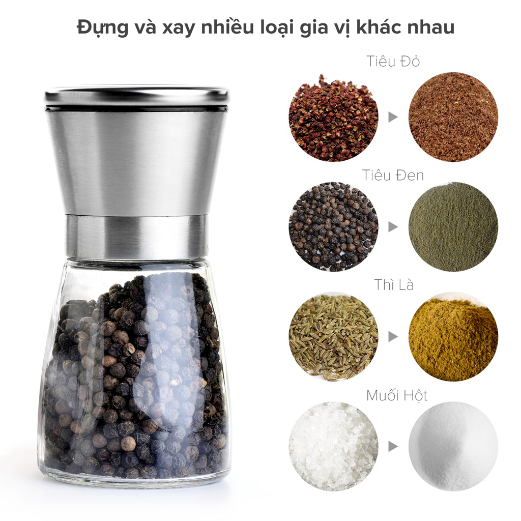 Dụng Cụ Xay Tiêu Thuỷ Tinh Benchusch