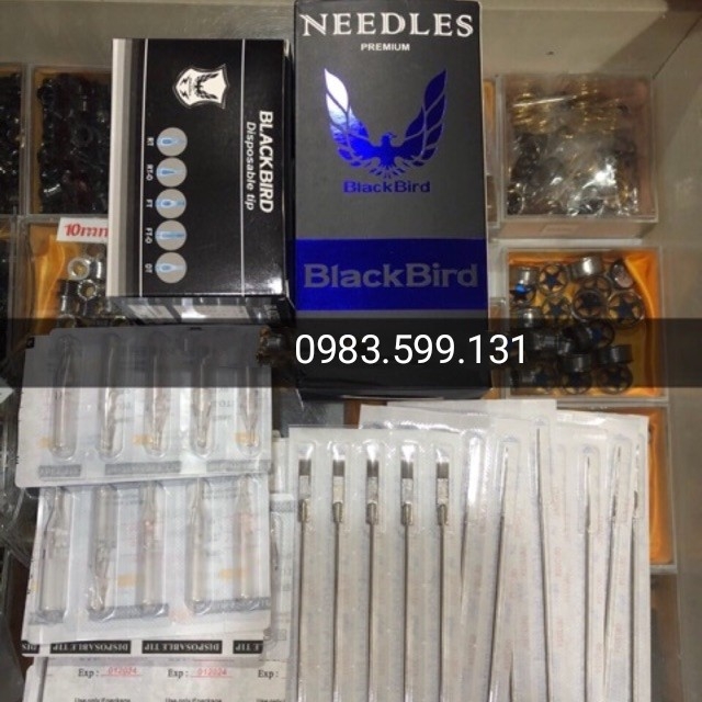 Bộ Kim xăm + Ngòi 7RL Black Bird đi nét ( 50 kim + 50 ngòi )