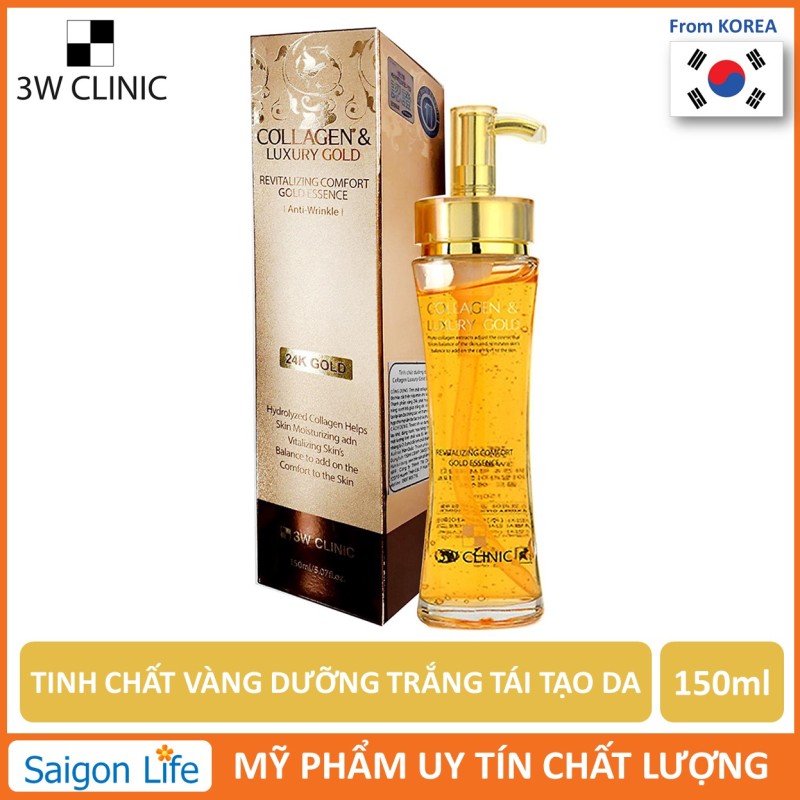 Tinh Chất Vàng Dưỡng Trắng, Tái Tạo Da 3W Clinic Collagen & Luxury Gold 150ml giá rẻ