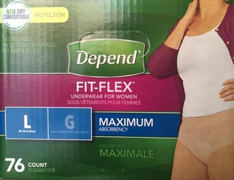 Tã quần phụ nữ Depend FIT-Flex underwear for women USA L76 nhập khẩu