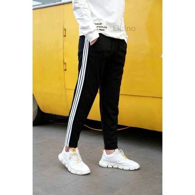 Quần thể thao nam nữ unisex 3 Sọc ống suông