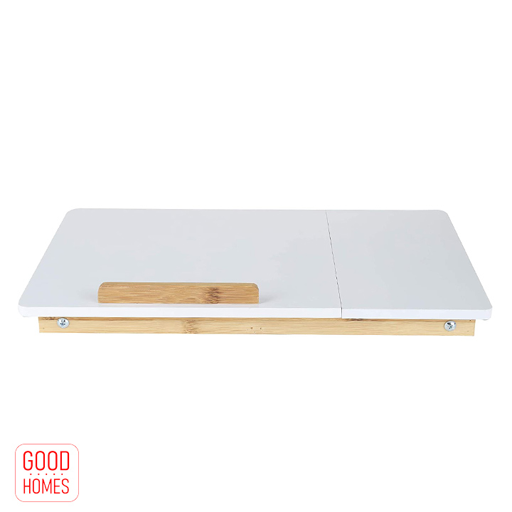 Bàn laptop gấp gọn đa năng gỗ tre [BLT01-Màu Trắng]