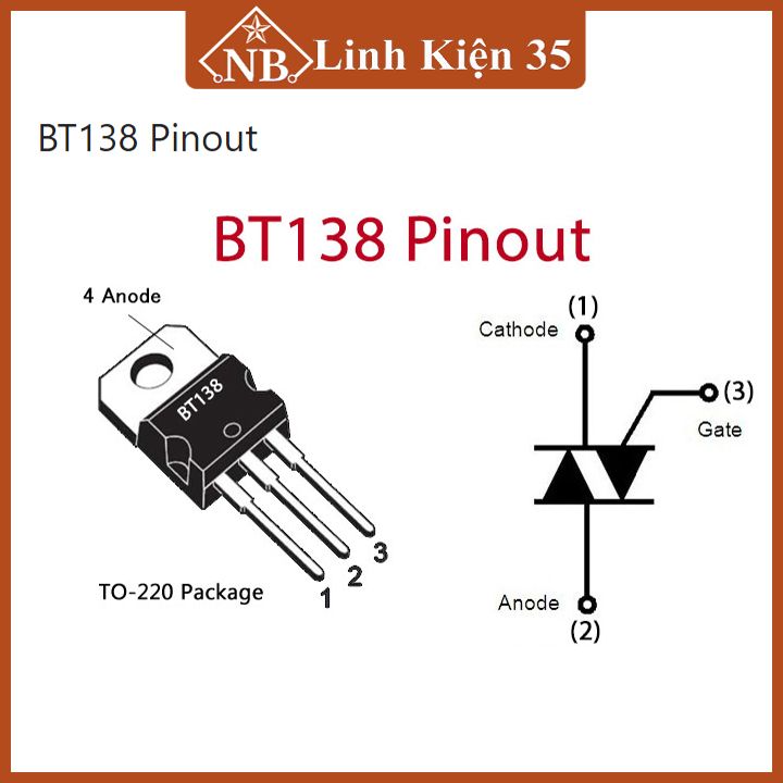 IC chức năng BT138-600E 600V/12A kiểu chân TO-220