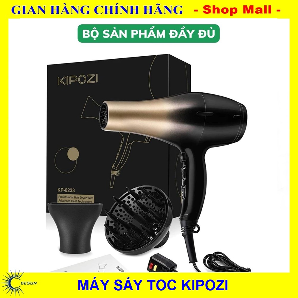 Máy sấy tóc chính hãng KIPOZI 8233HD 1800W công nghệ ion âm