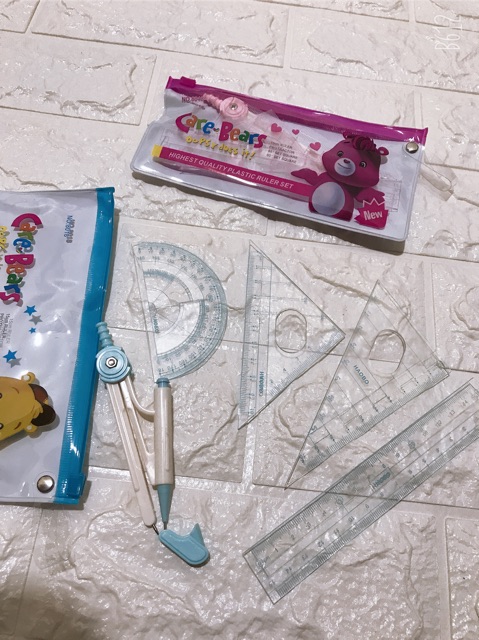 Bộ eke compa túi khoá zip 8018
