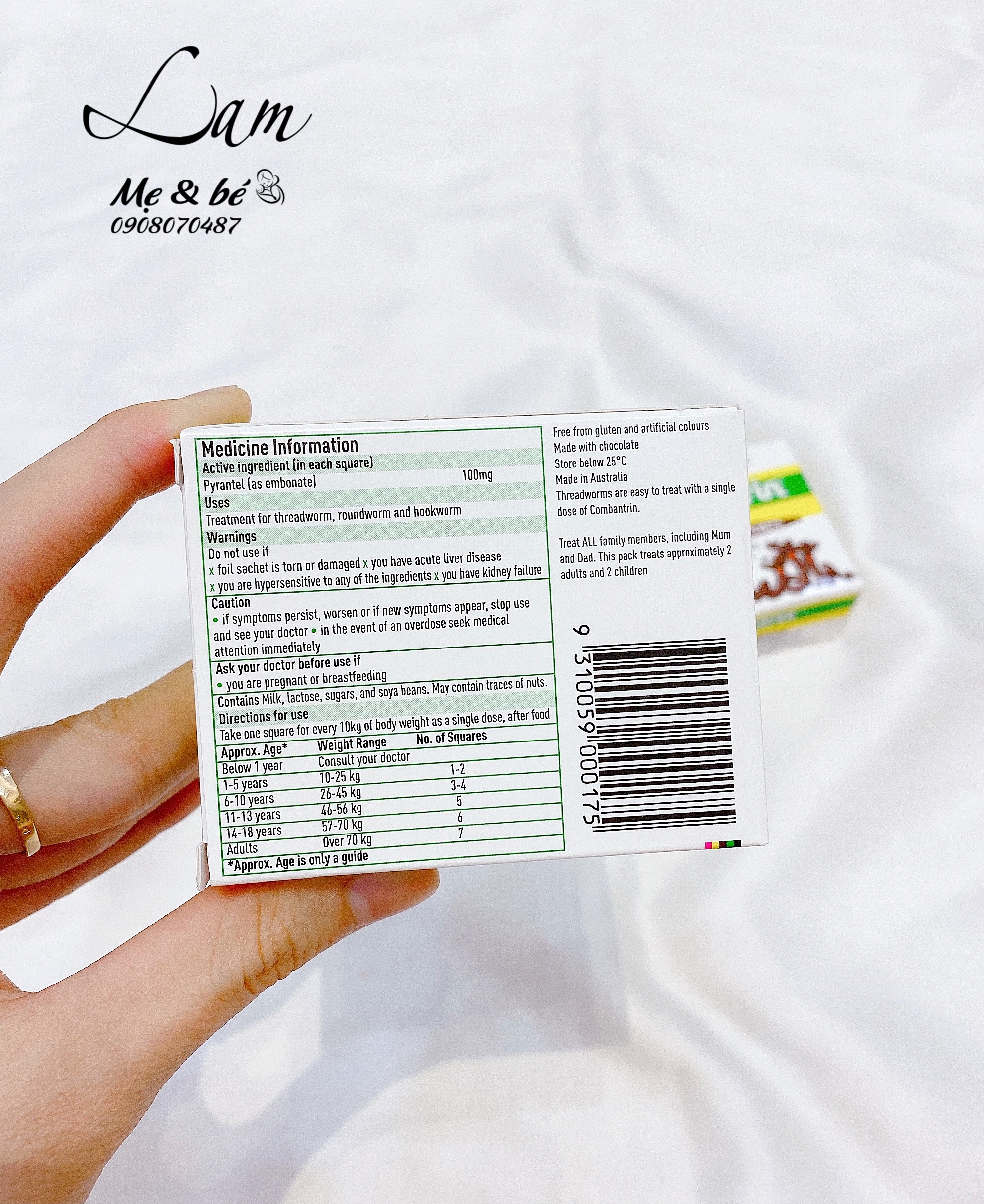 Socola Úc sổ giun siêu ngon