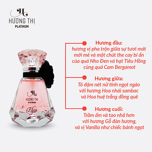 [ mỹ phẩm hương thị ] nước hoa cao cấp ELYZA hương thị platinum 30ml