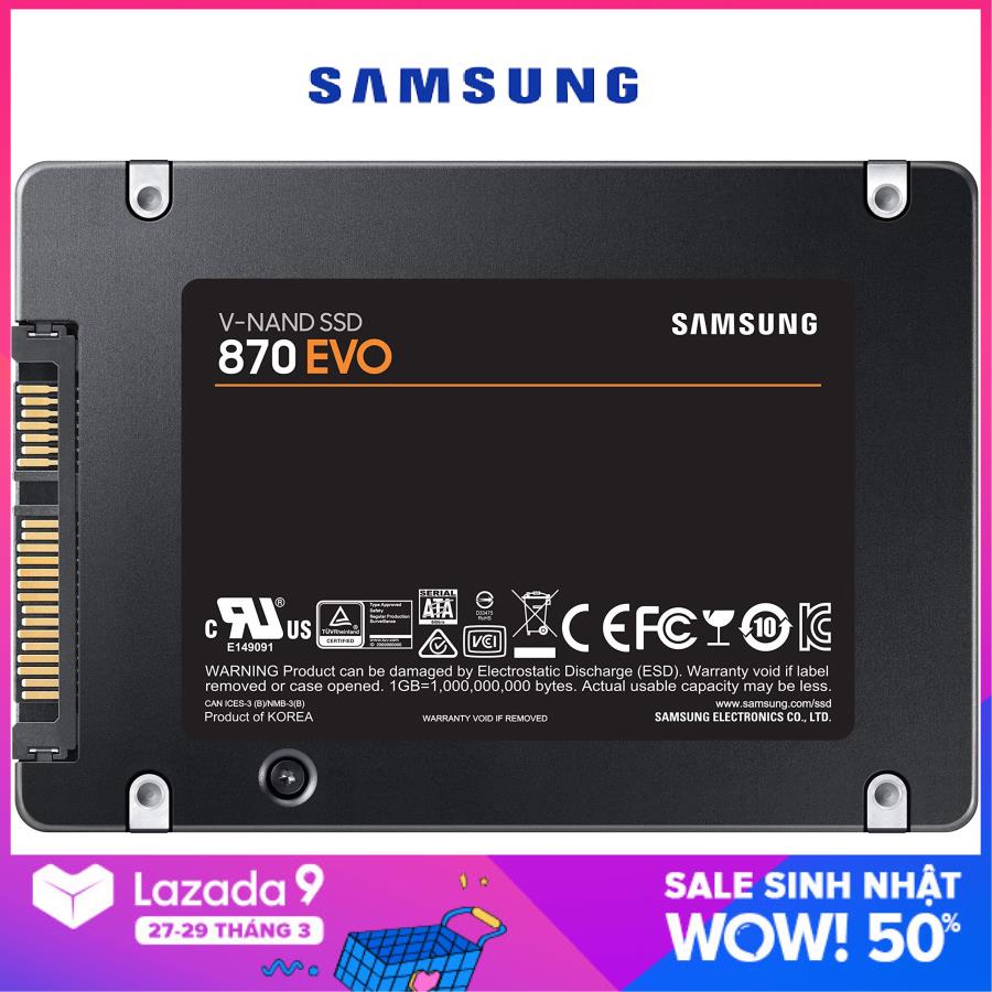 (Giá Hủy Diệt) Ổ Cứng SSD Samsung 870 EVO 250GB/ 500GB / 1TB / 2TB / 4TB 2.5 inch sata 3 Bảo hành 5 năm - Chính Hãng Samsung