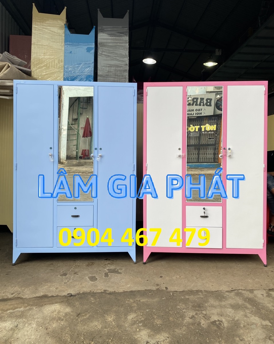 Tủ sắt sơn tĩnh điện cao cấp mới 1m2x1m8 3 cánh