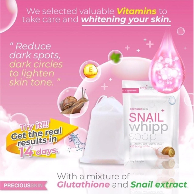 Xà Phòng Tắm Trắng Da Snail Wipp Soap Thái Lan