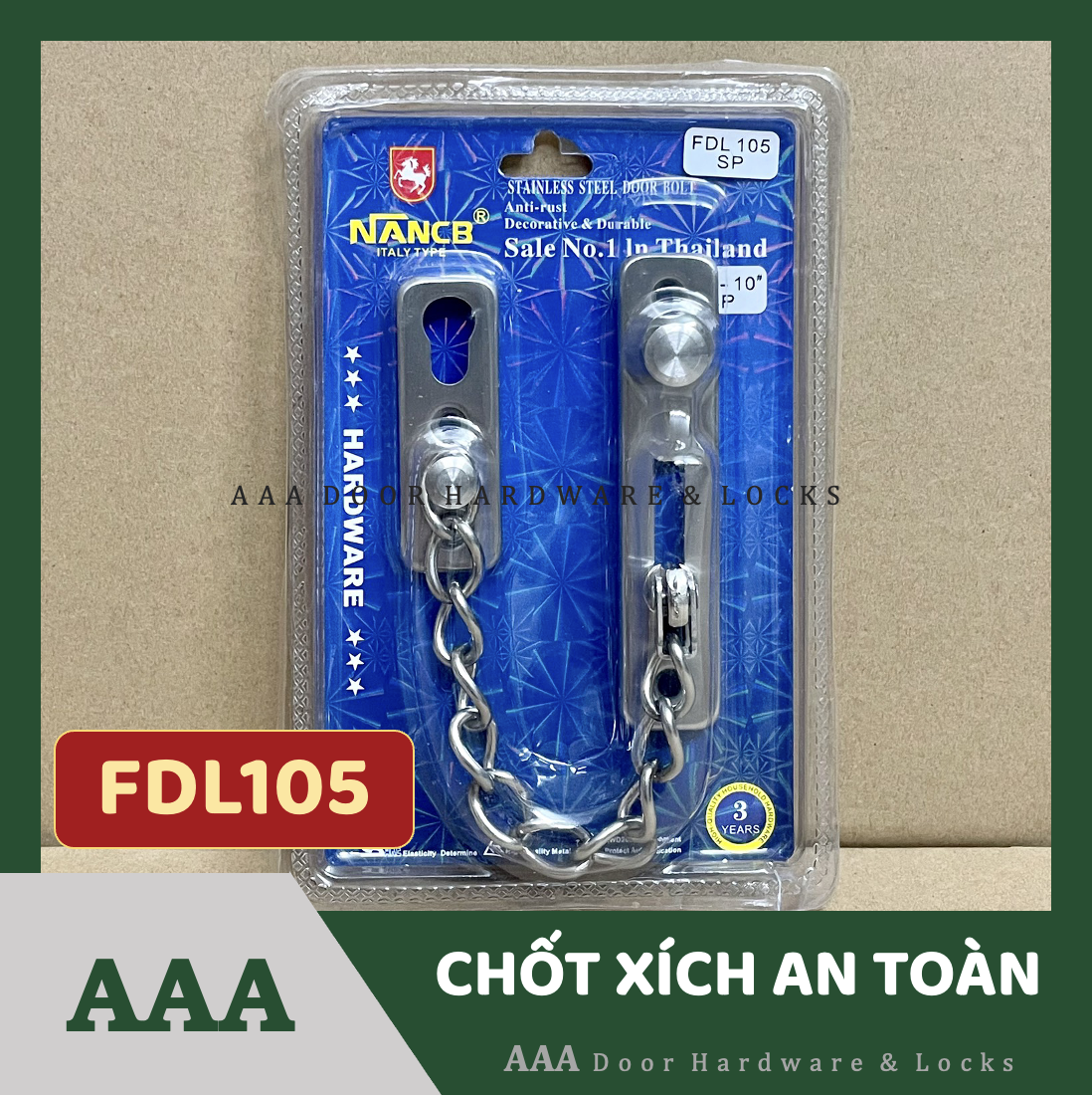 Chốt Xích An Toàn NANCB, Chốt giữ cửa an toàn có xích, Khoá xích cửa