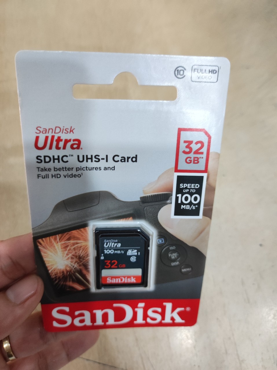 Thẻ nhớ SD 32GB Sandisk (100Mb/s) Chính Hãng