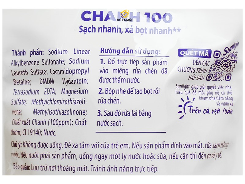 Nước rửa chén Sunlight chanh túi 725ml - BAT MUOI
