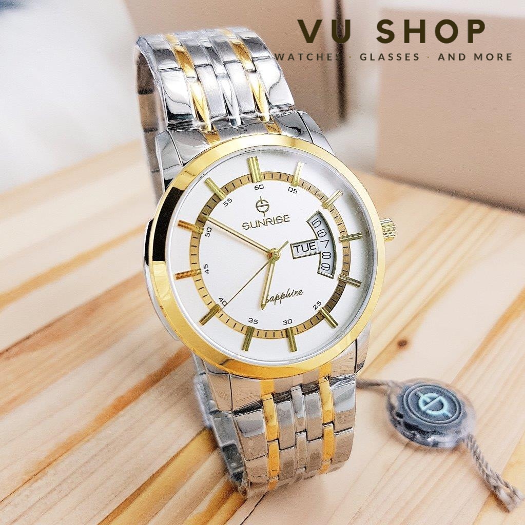 SUNRISE DM787SWA COUPLE WATCH - SAPPHIRE GLASS (SILVER)