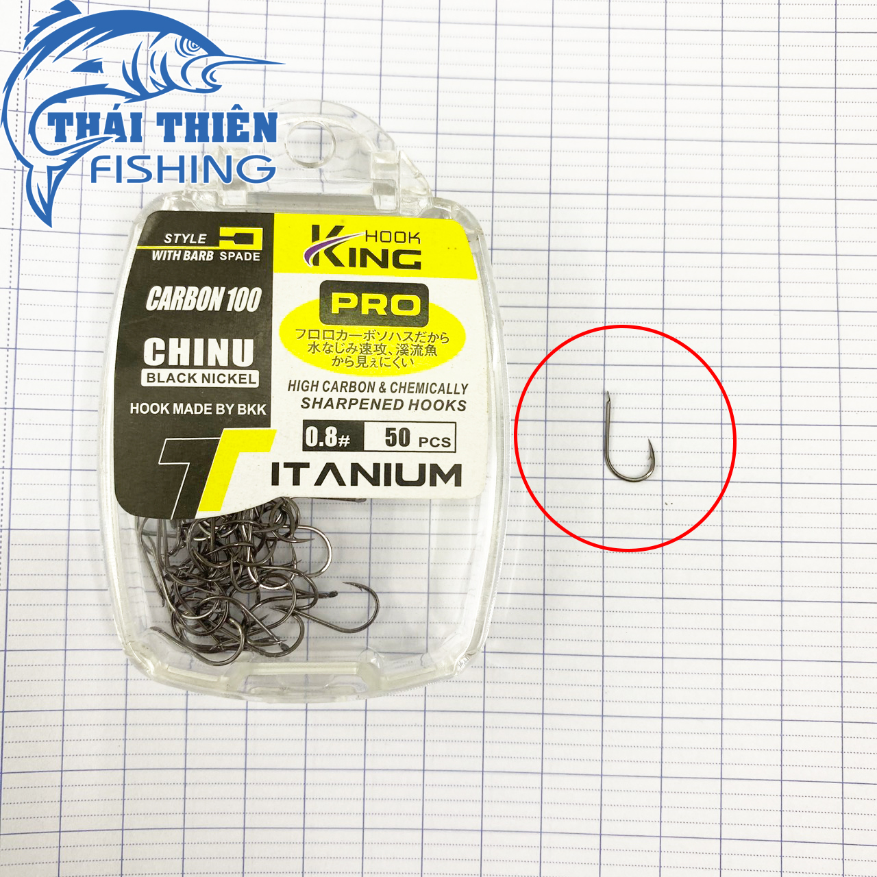Lưỡi Câu Cá Chinu Kinghook Titanium Carbon 100 Made By Bkk