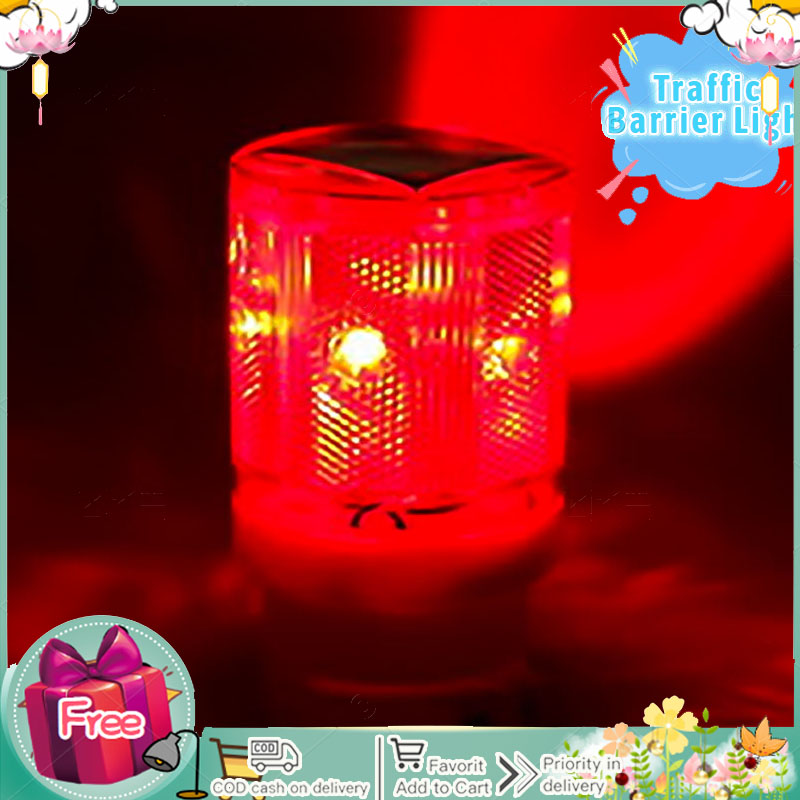 LP Solar Powered LED Traffic Strobe Warning Lights Flicker Beacon Road Barricade Construction Sign Lamp