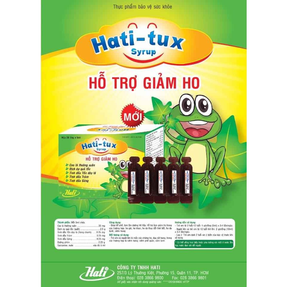 Hati-Tux Syrup Giảm Ho, Bổ Phế