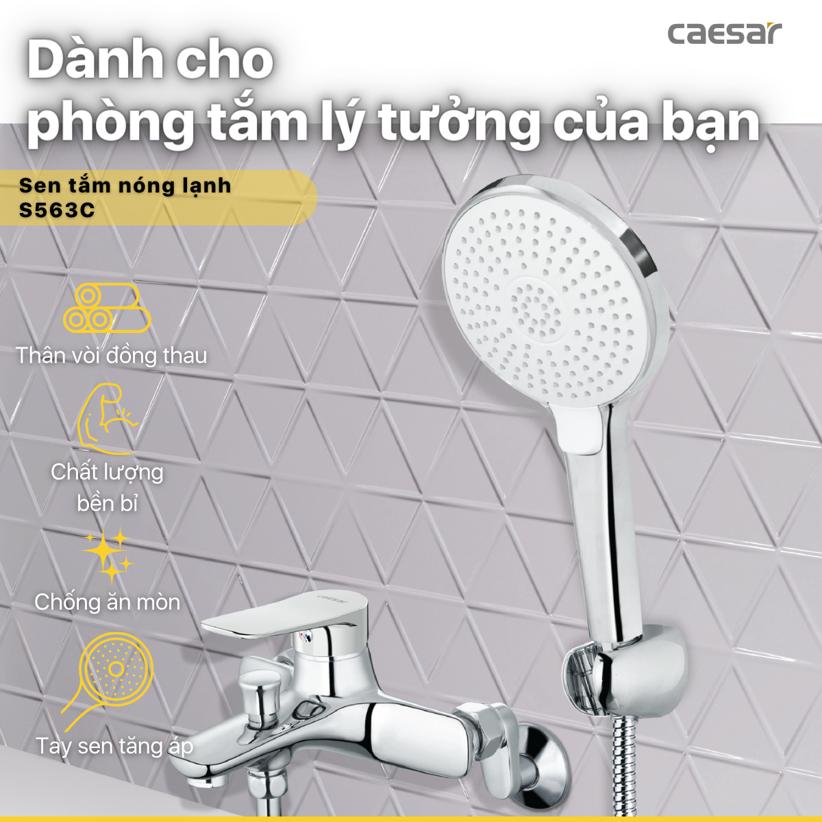 Vòi Sen Gạt Nóng Lạnh - S563C
