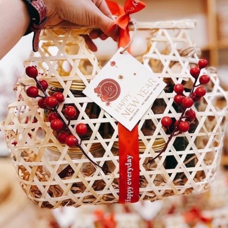 [QUÀ TẶNG TRUNG THU] Lẵng quà tre, giỏ tre đựng quà, làn tre đựng quà tết