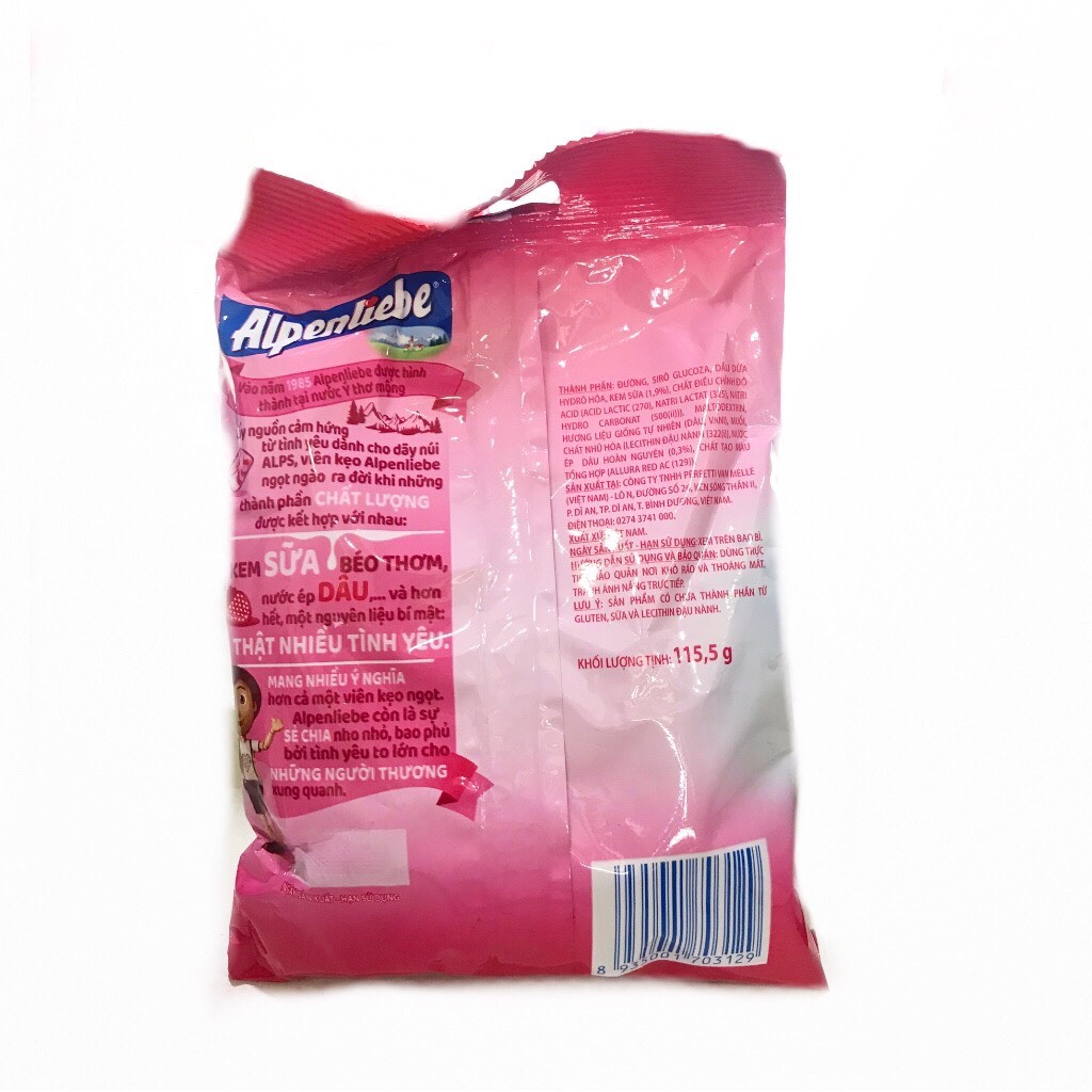 Kẹo Hương Dâu Kem Alpenliebe (Gói 115.5g-nhỏ)