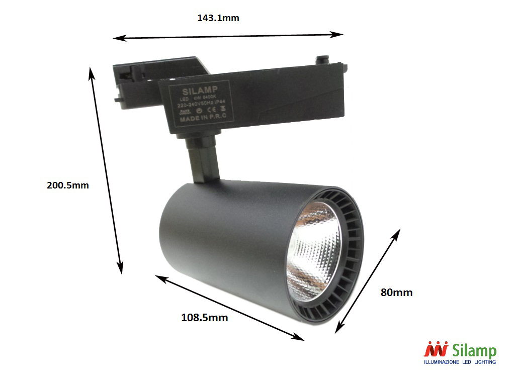 Đèn led chiếu điểm thanh ray 20W vỏ đen ánh sáng trắng